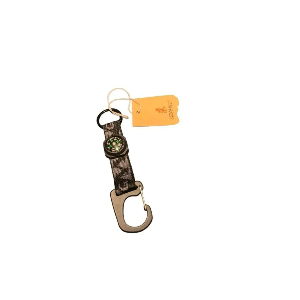 Gramicci Compass Keyring Gray Zig-Zag Minimalist EDC Keychain Outdoor Utility